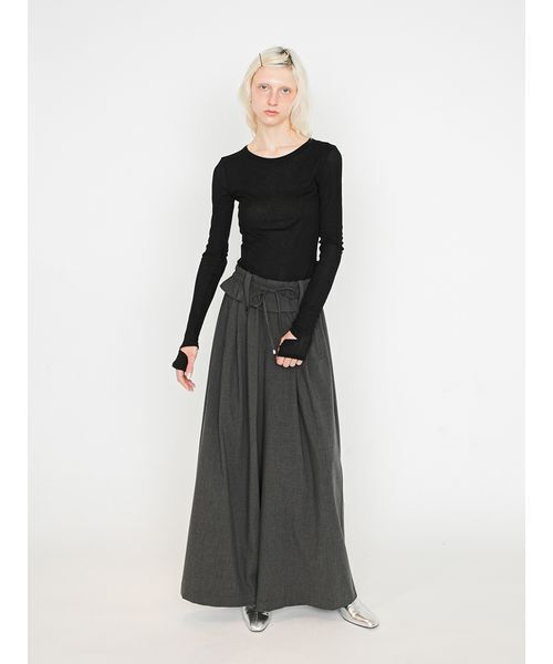 SORIN(ソリン )の「Inside Out Waist Wide Pants/インサイドアウトウエスト ワイドパンツ(その他パンツ・レディース・ストライプ/ダークグレー・36/38)」の11枚目の写真