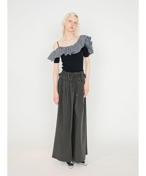 SORIN(ソリン )の「Inside Out Waist Wide Pants/インサイドアウトウエスト ワイドパンツ(その他パンツ・レディース・ストライプ/ダークグレー・36/38)」の15枚目の写真