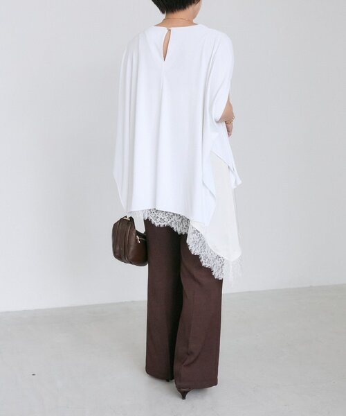 RIVE DROITE(リヴドロワ)の「【吸水速乾/遮熱/接触冷感】クールタッチポンチョカットソー(Tシャツ/カットソー・レディース・オフホワイト/ブラック/ブラウン・FREE)」の15枚目の写真