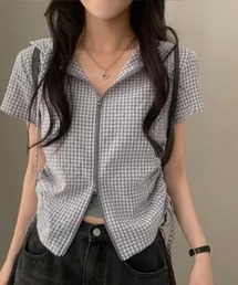 リボンフード付きトップス