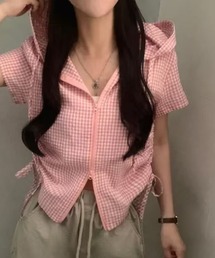 リボンフード付きトップス