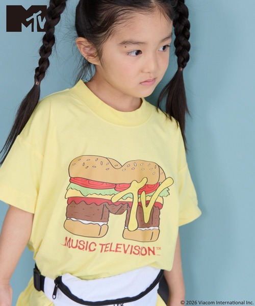 LOWRYS FARM(ローリーズファーム)の「MTVプリントBIGT 668997(Tシャツ/カットソー・キッズ・ゴールド系その他/オフホワイト/ブラック・120cm/110cm/130cm/140cm/150cm)」の1枚目の写真