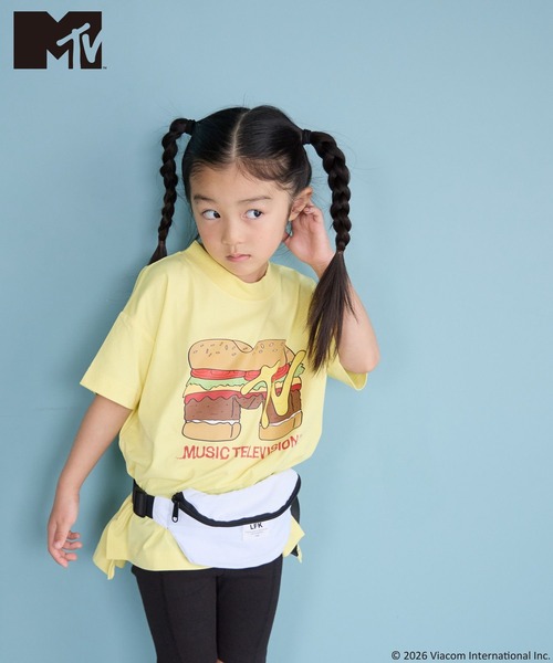 LOWRYS FARM(ローリーズファーム)の「MTVプリントBIGT 668997(Tシャツ/カットソー・キッズ・ゴールド系その他/オフホワイト/ブラック・120cm/110cm/130cm/140cm/150cm)」の9枚目の写真