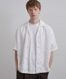 【26SSトレンドの商品】シアーフラワーシャツ/フラワーデザイン/通気性/レース/透け感/トレンド