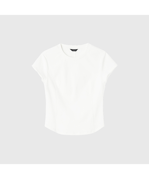 LOOKAST(ルックキャスト)の「ディアンカットラインポイントTシャツ / DIANE CUT LINE POINT T-SHIRT_3colors(Tシャツ/カットソー・レディース・ライトイエロー/ブラック/ホワイト・SMALL/MEDIUM)」の1枚目の写真