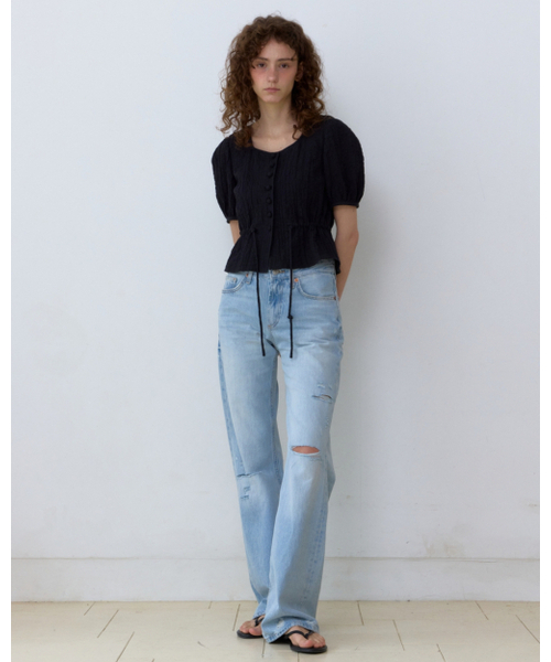 UNNOUT(アナウト)の「CRINKLE NATURAL BLOUSE BLACK(シャツ/ブラウス・レディース・その他・SMALL/MEDIUM)」の3枚目の写真