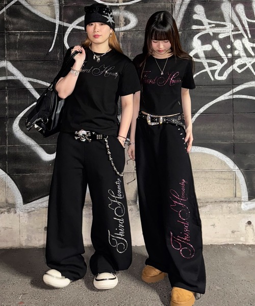 ATMARK(アットマーク)の「《3サイズ展開 / UNISEX 》ATMARK THラインストーンテレコリブ半袖Tシャツ(Tシャツ/カットソー・メンズ・ブラック系1/カーキ系1/カーキ系2/ブラック系2・L/M/S)」の21枚目の写真
