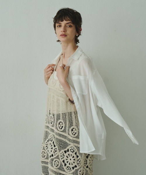 Plumel(プルメル)の「Cotton Lace Crochet Lace Tunic / コットンクロシェレースチュニック(チュニック・レディース・ベージュ・MEDIUM)」の9枚目の写真