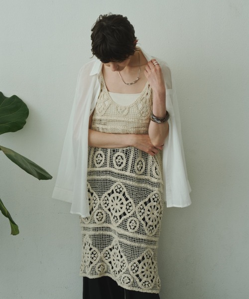 Plumel(プルメル)の「Cotton Lace Crochet Lace Tunic / コットンクロシェレースチュニック(チュニック・レディース・ベージュ・MEDIUM)」の8枚目の写真