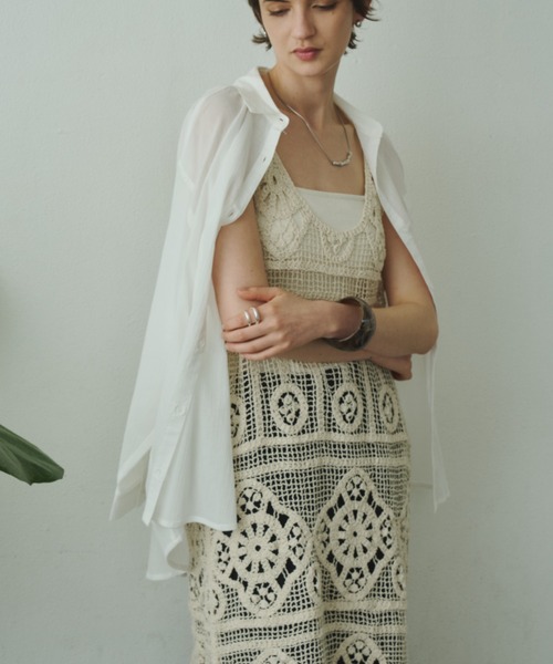Plumel(プルメル)の「Cotton Lace Crochet Lace Tunic / コットンクロシェレースチュニック(チュニック・レディース・ベージュ・MEDIUM)」の6枚目の写真