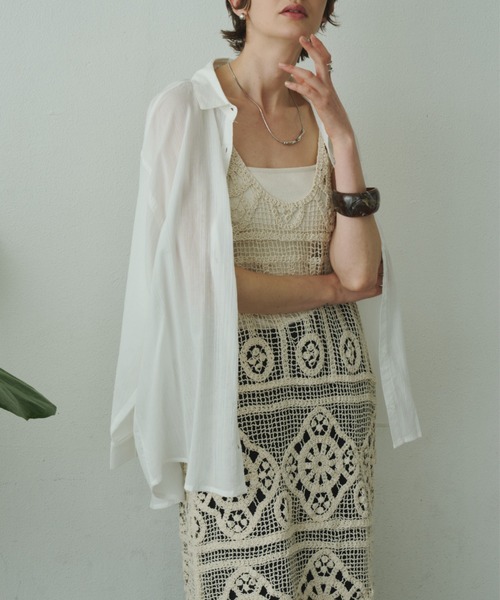 Plumel(プルメル)の「Cotton Lace Crochet Lace Tunic / コットンクロシェレースチュニック(チュニック・レディース・ベージュ・MEDIUM)」の5枚目の写真