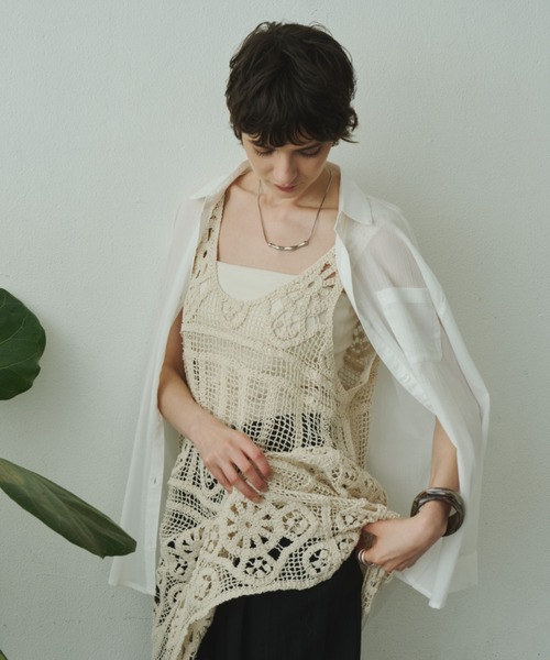 Plumel(プルメル)の「Cotton Lace Crochet Lace Tunic / コットンクロシェレースチュニック(チュニック・レディース・ベージュ・MEDIUM)」の7枚目の写真