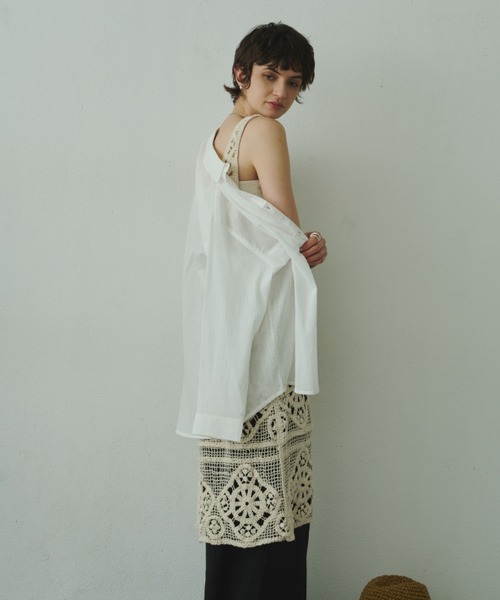 Plumel(プルメル)の「Cotton Lace Crochet Lace Tunic / コットンクロシェレースチュニック(チュニック・レディース・ベージュ・MEDIUM)」の10枚目の写真