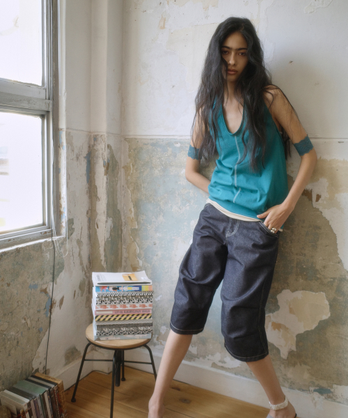 PORTERNA（ポルテナ）の「OPEN-BACK DRAPED HALTER TOP-TEAL BLUE（Tシャツ/カットソー・レディース・その他・OS）」の19枚目の写真