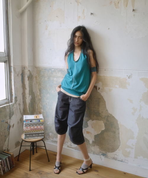 PORTERNA（ポルテナ）の「OPEN-BACK DRAPED HALTER TOP-TEAL BLUE（Tシャツ/カットソー・レディース・その他・OS）」の20枚目の写真