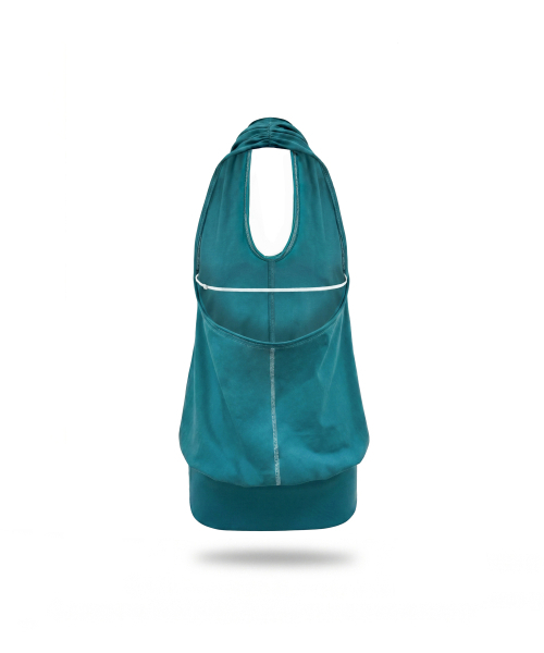 PORTERNA（ポルテナ）の「OPEN-BACK DRAPED HALTER TOP-TEAL BLUE（Tシャツ/カットソー・レディース・その他・OS）」の10枚目の写真