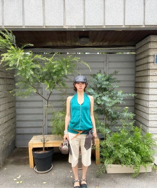 PORTERNA（ポルテナ）の「OPEN-BACK DRAPED HALTER TOP-TEAL BLUE（Tシャツ/カットソー・レディース・その他・OS）」の12枚目の写真