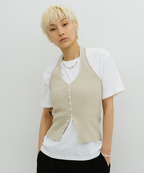 HANNE(アン)の「ミニマルワイドバインダーTEE(Tシャツ/カットソー・レディース・ホワイト/ブラック・FREE)」の14枚目の写真