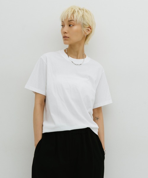 HANNE(アン)の「ミニマルワイドバインダーTEE(Tシャツ/カットソー・レディース・ホワイト/ブラック・FREE)」の13枚目の写真