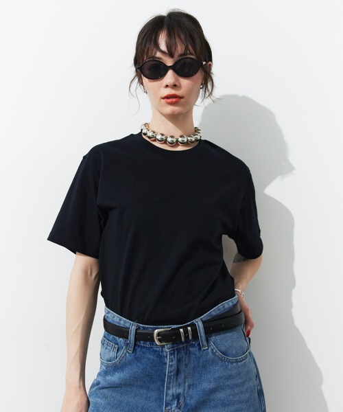 HANNE(アン)の「ミニマルワイドバインダーTEE(Tシャツ/カットソー・レディース・ホワイト/ブラック・FREE)」の8枚目の写真