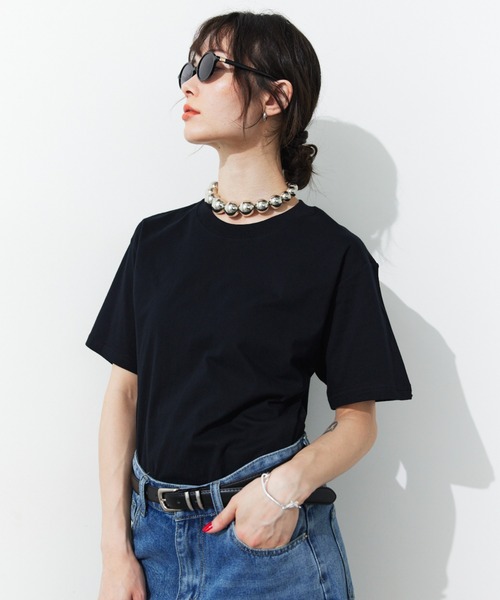HANNE(アン)の「ミニマルワイドバインダーTEE(Tシャツ/カットソー・レディース・ホワイト/ブラック・FREE)」の9枚目の写真
