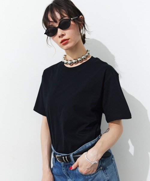 HANNE(アン)の「ミニマルワイドバインダーTEE(Tシャツ/カットソー・レディース・ホワイト/ブラック・FREE)」の7枚目の写真