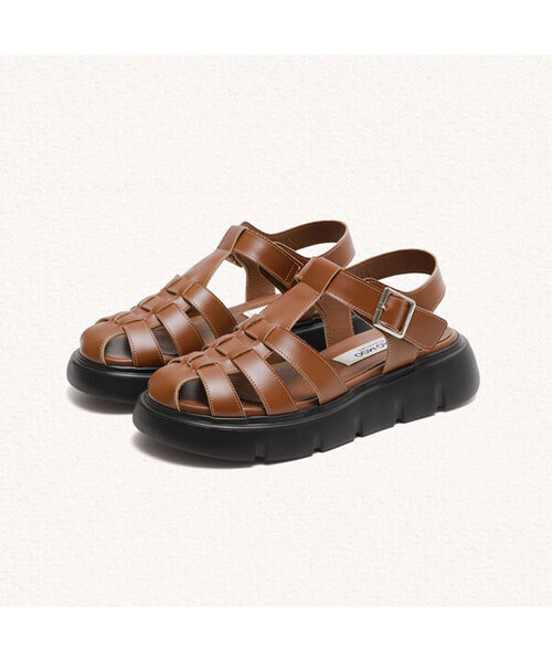MAC MOC（マックモック）の「ペルソナ ラウンドプラットフォームフィッシャーマンサンダル_4カラー (4.5cm)（サンダル・レディース・ブラック/キャメル/Beige/ホワイト・22.5cm/23.5cm/23cm/25cm/24.5cm/24cm）」の4枚目の写真