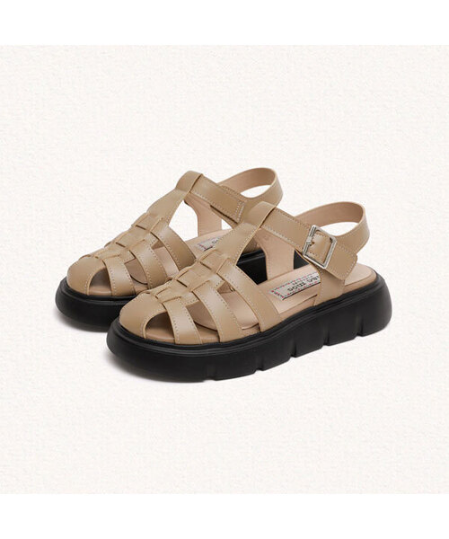 MAC MOC（マックモック）の「ペルソナ ラウンドプラットフォームフィッシャーマンサンダル_4カラー (4.5cm)（サンダル・レディース・ブラック/キャメル/Beige/ホワイト・22.5cm/23.5cm/23cm/25cm/24.5cm/24cm）」の3枚目の写真