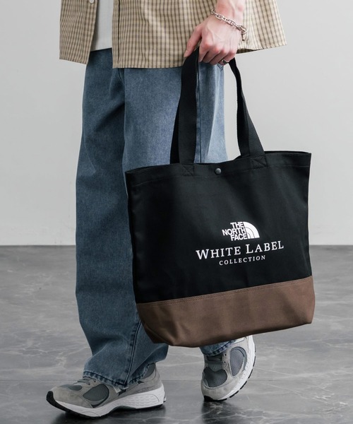 THE NORTH FACE(ザノースフェイス)の「日本未展開モデル THE NORTH FACE ザ・ノースフェイス WHITE LABEL ホワイトレーベル BLOCK CANVAS BAG バイカラーキャンバストートバッグ(トートバッグ・メンズ・クリーム/ダークブルー/ブラック・FREE)」の1枚目の写真