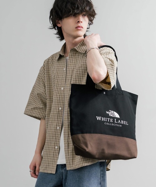 THE NORTH FACE(ザノースフェイス)の「日本未展開モデル THE NORTH FACE ザ・ノースフェイス WHITE LABEL ホワイトレーベル BLOCK CANVAS BAG バイカラーキャンバストートバッグ(トートバッグ・メンズ・クリーム/ダークブルー/ブラック・FREE)」の5枚目の写真