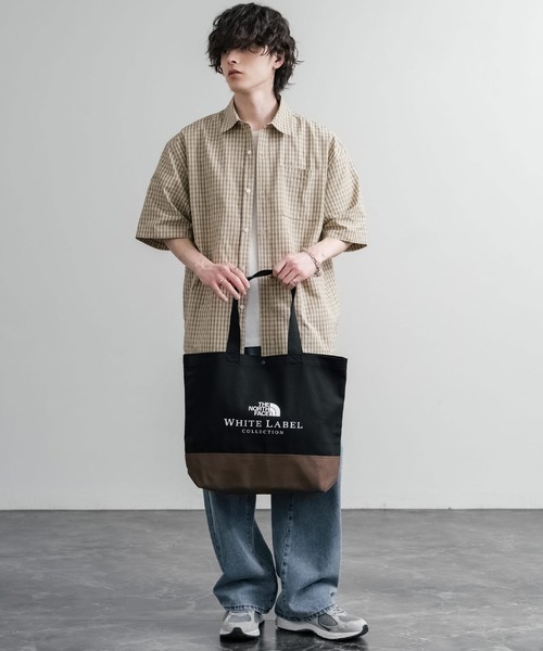 THE NORTH FACE(ザノースフェイス)の「日本未展開モデル THE NORTH FACE ザ・ノースフェイス WHITE LABEL ホワイトレーベル BLOCK CANVAS BAG バイカラーキャンバストートバッグ(トートバッグ・メンズ・クリーム/ダークブルー/ブラック・FREE)」の8枚目の写真