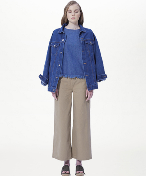 koe(コエ)の「フリンジデニムプルオーバー(シャツ/ブラウス・レディース・インディゴブルー/オフホワイト・SMALL/LARGE/MEDIUM)」の12枚目の写真