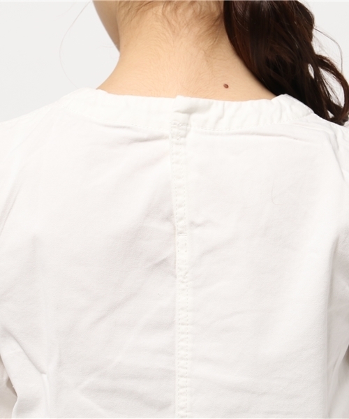 koe(コエ)の「フリンジデニムプルオーバー(シャツ/ブラウス・レディース・インディゴブルー/オフホワイト・SMALL/LARGE/MEDIUM)」の3枚目の写真