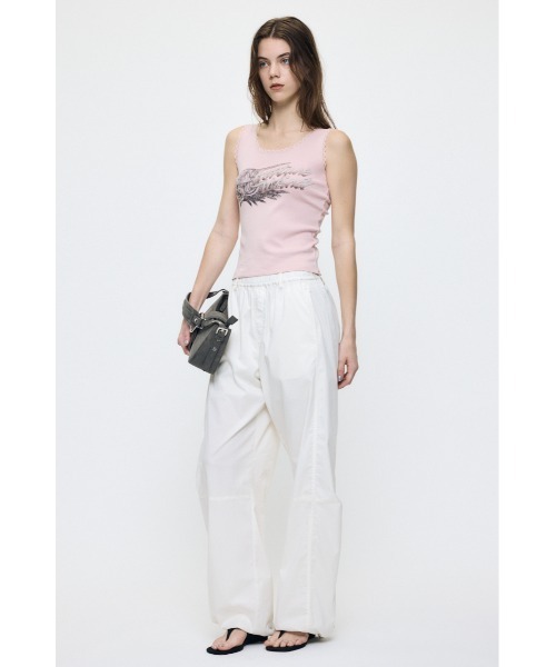 MOUSSY(マウジー)の「LACE TRIM タンクトップ(タンクトップ・レディース・ライトブラック/ライトピンク/ブラウン・FREE)」の14枚目の写真