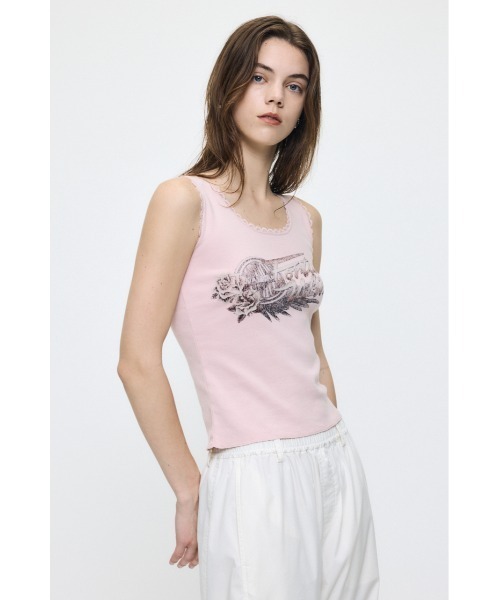 MOUSSY(マウジー)の「LACE TRIM タンクトップ(タンクトップ・レディース・ライトブラック/ライトピンク/ブラウン・FREE)」の16枚目の写真