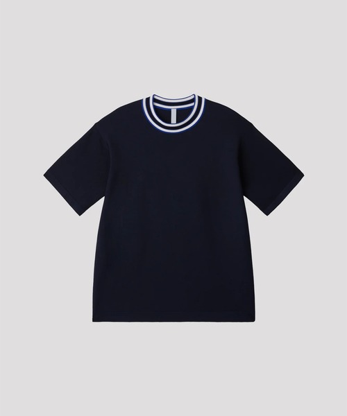 CFCL(シーエフシーエル)の「【CFCL】BS GARTER SHORT SLEEVE TEE SHIRT(Tシャツ/カットソー・メンズ・ネイビー/ホワイト・FREE)」の4枚目の写真