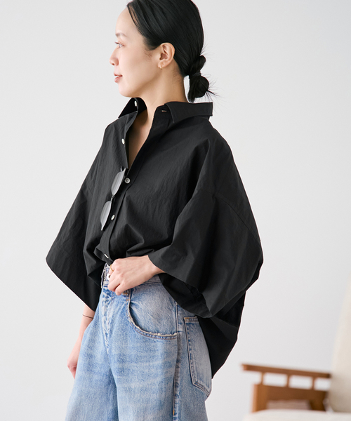 plage(プラージュ)の「《追加》Roll Up Cuffs シャツ 2(シャツ/ブラウス・レディース・ホワイト/ブラック・FREE)」の15枚目の写真