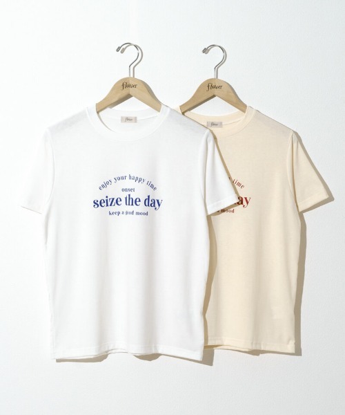 flower(フラワー)の「ベーシックレタリングティーズ(Tシャツ/カットソー・レディース・アイボリー/ホワイト・FREE)」の12枚目の写真