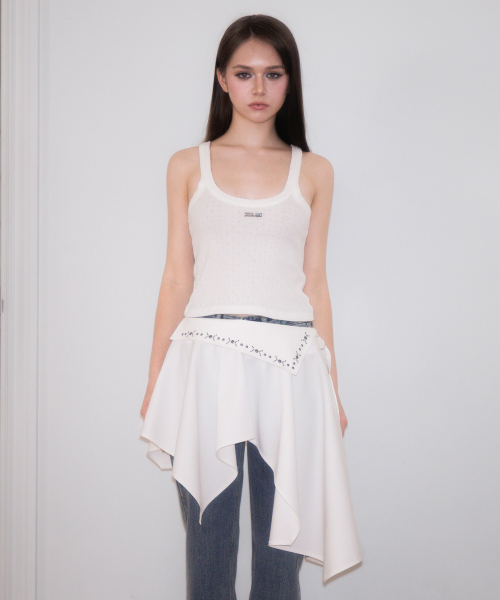 ROSEFRANTZ（ロゼフランツ）の「Stud unbalance Flare Skirt [Ivory]（スカート・レディース・アイボリー・SMALL/MEDIUM）」の18枚目の写真