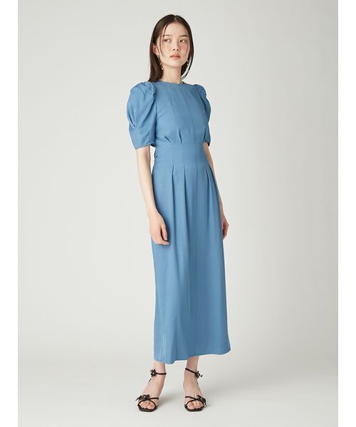 FRAY I.D（フレイアイディー）の「オープンバックパフスリーブワンピース／接触冷感（ワンピース・レディース・ベージュ/ブルー/ブラウン・0/1）」の5枚目の写真