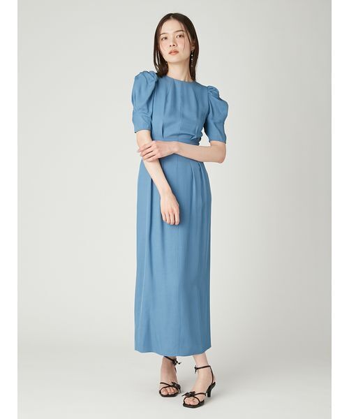 FRAY I.D（フレイアイディー）の「オープンバックパフスリーブワンピース／接触冷感（ワンピース・レディース・ベージュ/ブルー/ブラウン・0/1）」の16枚目の写真