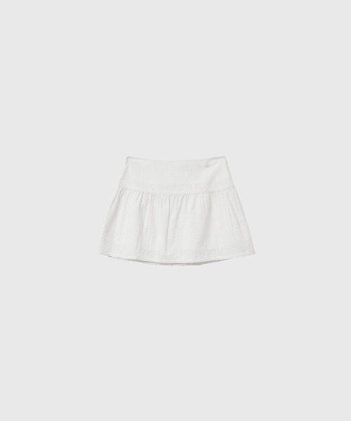 GENERAL IDEA(ジェネラルアイデア)の「【GENERAL IDEA】レースシャーリングミニスカート / LACE SHIRRING MINI SKIRT(スカート・レディース・ブラック/ホワイト・M/L/S)」の8枚目の写真