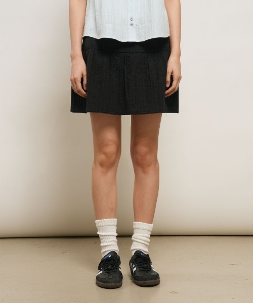 GENERAL IDEA(ジェネラルアイデア)の「【GENERAL IDEA】レースシャーリングミニスカート / LACE SHIRRING MINI SKIRT(スカート・レディース・ブラック/ホワイト・M/L/S)」の10枚目の写真