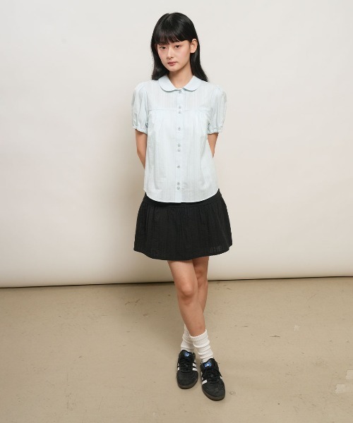 GENERAL IDEA(ジェネラルアイデア)の「【GENERAL IDEA】レースシャーリングミニスカート / LACE SHIRRING MINI SKIRT(スカート・レディース・ブラック/ホワイト・M/L/S)」の13枚目の写真
