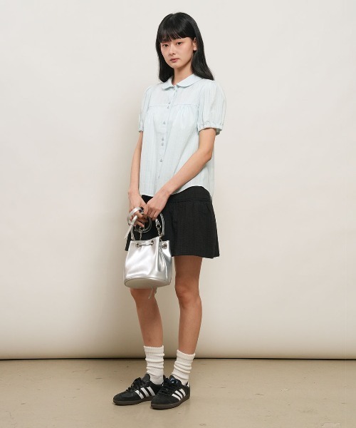 GENERAL IDEA(ジェネラルアイデア)の「【GENERAL IDEA】レースシャーリングミニスカート / LACE SHIRRING MINI SKIRT(スカート・レディース・ブラック/ホワイト・M/L/S)」の14枚目の写真