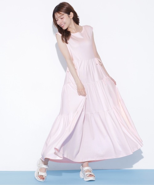 JILL by JILL STUART(ジルバイジルスチュアート)の「カットソーティアードワンピース(ワンピース・レディース・ミント/ブラック/ホワイト/ピンク・FREE)」の4枚目の写真