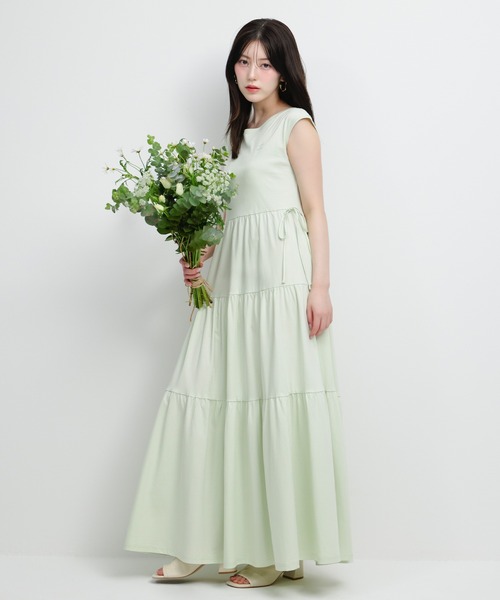 JILL by JILL STUART(ジルバイジルスチュアート)の「カットソーティアードワンピース(ワンピース・レディース・ミント/ブラック/ホワイト/ピンク・FREE)」の5枚目の写真