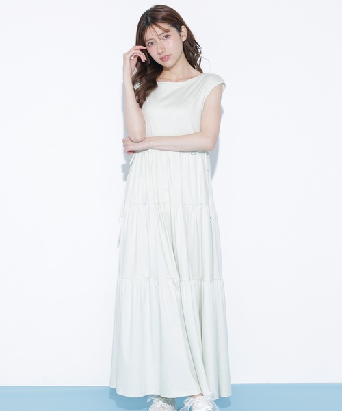 JILL by JILL STUART(ジルバイジルスチュアート)の「カットソーティアードワンピース(ワンピース・レディース・ミント/ブラック/ホワイト/ピンク・FREE)」の7枚目の写真