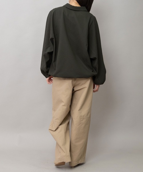 Munich（ミューニック）の「【吸水速乾性】ドットエアーサッカーオーバーシャツ（シャツ/ブラウス・レディース・ブラウン/カーキ/ブラック・FREE）」の7枚目の写真