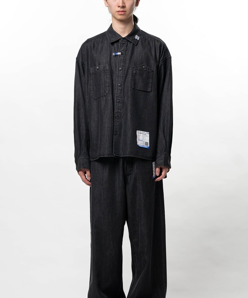 In・stru(men-tal).(インストルメンタル)の「Cotton Tencel Denim Long-sleeve Shirt(シャツ/ブラウス・メンズ・ブラック/インディゴブルー・46/44)」の1枚目の写真